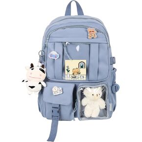 Girls Backpack Aesthetic Backpack Cute School Bag Bookbag with USB Charge Port Outdoor Daypack for Teen Girls