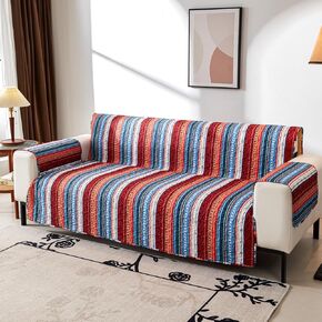 EVENHUG Boho Loveseat Sofa Cover Sofa Slipcover Washable Couch Cover 2 Cushion Sofa Furniture Protector Cover with Elastic Straps for Pets Kids Dog Cat (Loveseat) in Kuwait