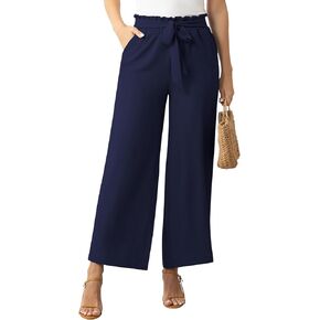 LNT.JIS Wide Leg Trousers for Women Skin-Friendly and Stylish Summer Pants for Work and Travel - Khaki-S