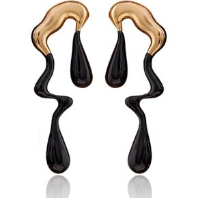 Teardrop Earrings Gold Palated Earrings Large Irregular Geometric Studs Big Lightweight Waterdrop Earrings Jewelry for Women and Girls