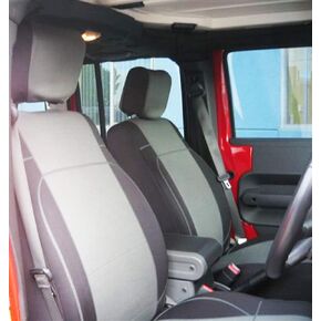 GEARFLAG Neoprene Seat Cover Custom fits Wrangler JK 2/4 doors 2007-17 with no side airbag (Front pair seats only) (Black)