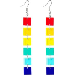 Cute Clouds Lightning Bolt Earrings for Women Creative Acrylic Transparent Earrings Lovely Clouds Rainbow Lightning Raindrop Earrings Cartoon Sweet Funny Earrings