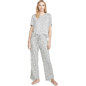 Honeydew Intimates Women's All American PJ Set, Heather Grey Hearts, S