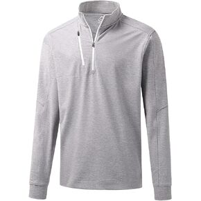 DEOLAX Mens Quarter Zip Pullover Solid 1/4 Zip Pullover Mens Athletic Performance Dry Fit Long Sleeve Thermal Mens Sweatshirt Mock Neck Mens Fishing Running Shirts UPF 50+ Golf Shirts for Men in Kuwait