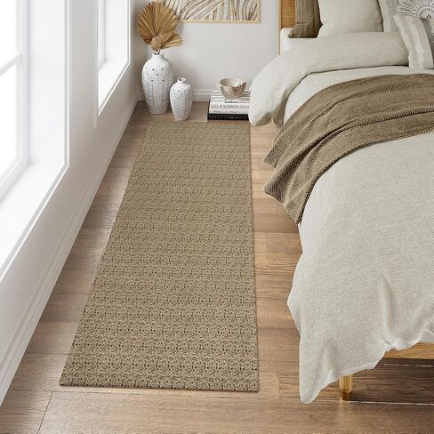 Collive 2x3 Washable Small Rugs for Entryway, Cotton Woven Front Door Mat Boho Bedroom Rug Farmhouse Throw Rugs, Black/Natural Non-Slip Kitchen Rugs for Bathroom Indoor Entrance in Kuwait