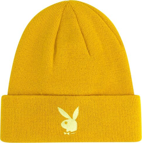 Concept One Playboy Beanie Hat, Cuffed Knit Winter Cap with Logo, Black in Saudi Arabia