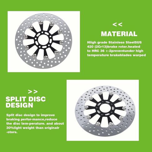 Front Rotor for Harley Brake Parts Upgrade, Suit for Harley Brake Disc11.8'' FLHR FLHTC FLTR FLTRX Touring Street Glide Road King, Great Performance Brake Rotors Front, No Vibration Brakes and Rotors in Saudi Arabia