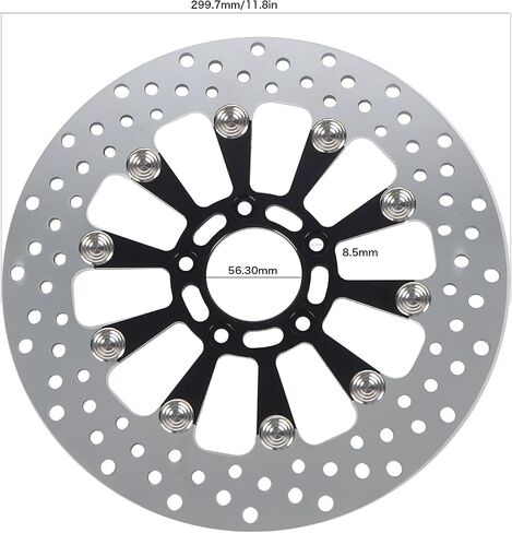 Front Rotor for Harley Brake Parts Upgrade, Suit for Harley Brake Disc11.8'' FLHR FLHTC FLTR FLTRX Touring Street Glide Road King, Great Performance Brake Rotors Front, No Vibration Brakes and Rotors in Saudi Arabia