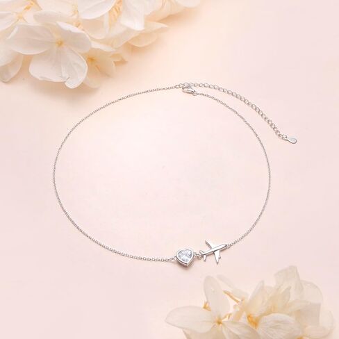 Yearace Airplane Jelwery S925 Sterling Silver Airplane Anklet for Women Teen Girls, Gifts for Stewardess Flight Attendants Pilots World Travel Flight Jewelry Best Mothers Day Gifts in Kuwait