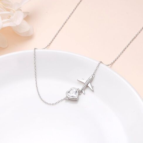 Yearace Airplane Jelwery S925 Sterling Silver Airplane Anklet for Women Teen Girls, Gifts for Stewardess Flight Attendants Pilots World Travel Flight Jewelry Best Mothers Day Gifts in Kuwait