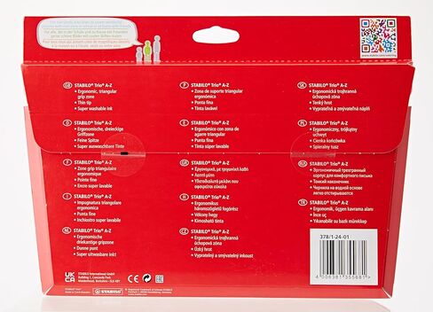 STABILO Fibre-Tip Pen with Triangular Grip Zone Trio A-Z - Pack of 24 - Assorted Colours including 4 Neon Colours in Kuwait