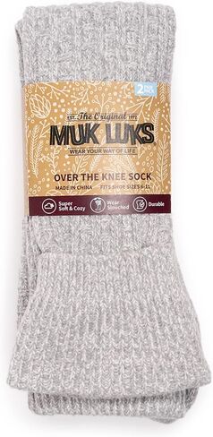 MUK LUKS Women's Marled Over The Knee Sock (2 Pair Pack) in Kuwait