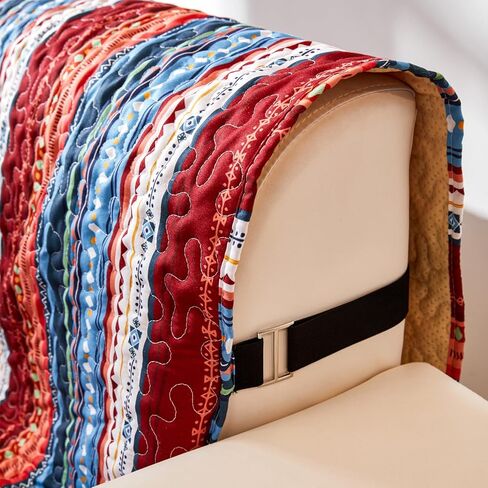 EVENHUG Boho Loveseat Sofa Cover Sofa Slipcover Washable Couch Cover 2 Cushion Sofa Furniture Protector Cover with Elastic Straps for Pets Kids Dog Cat (Loveseat) in Kuwait