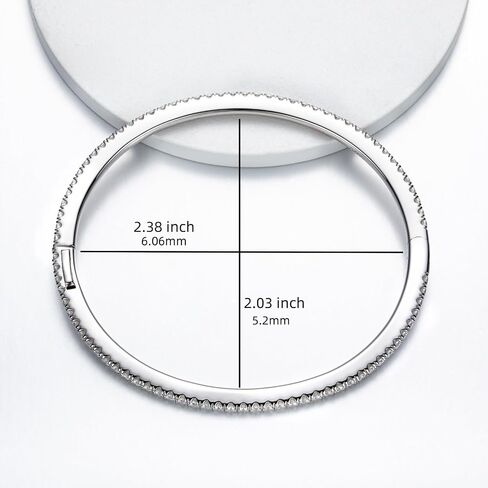 Sizeron Moissanite Tennis Bracelets D Color VVS1 3.0cttw 7inch 2.0mm Round Cut Lab Created Diamond 925 Sterling Silver Bangle Bracelets for Women Men in Saudi Arabia