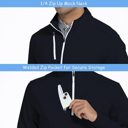 DEOLAX Quarter Zip Pullover Men Dry Fit 1/4 Zip Golf Pullover UPF50+ Moisture Wicking Mock Neck Mens Pullover Sweatshirts in Saudi Arabia