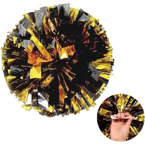 ZOOYOO 2 PCS 12 inch Metallic Cheerleading Pom Poms Cheerleader Cheering Squad Pom Poms for Team Spirit Sports Dance Cheering Kids Adults