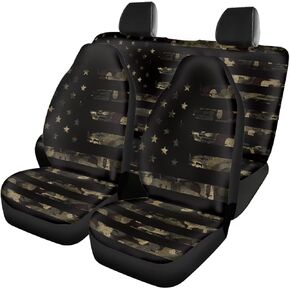 GePrint American Flag Car Seat Covers Full Set, 4th of July Automotive Seat Covers Universal Fit Car Seat Protector Car Interior Accessories, Auto Seat Cushion Cover for Most Cars in Kuwait