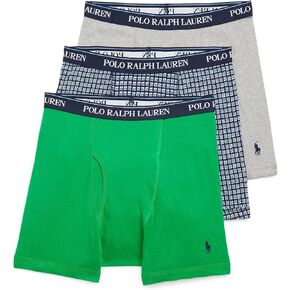 POLO RALPH LAUREN 3-Pack Classic Fit Boxer Briefs Cruise Navy/Yellowfin/Rugby Royal All Over Pony Player/Rugby Royal XL