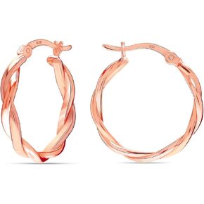 LeCalla 925 Sterling Silver Lightweight Click-Top Oval Anchor Hoop Earrings for Women in Kuwait