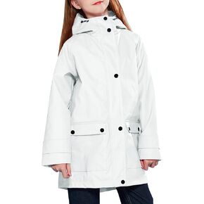 maoo garden Girls Rain Jackets Kids Waterproof Raincoat Lightweight Floral Lining Spring Windbreaker