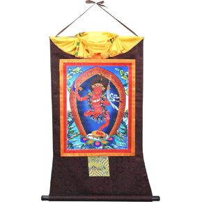 Mudra Crafts White Tara Thangka لوحة ثانكا للتعليق على الحائط - لوحة ثانكا التبتية المصنوعة يدويًا - تانغكا التبتية للديكور البوذي لليوجا والتأمل