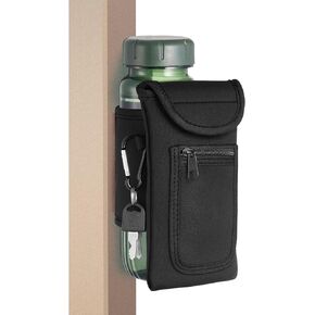 Yungyan 2 Pcs Magnetic Water Bottle Holder Water Bottle Pouch Gym Accessories Magnetic Gym Bag Water Bottle Sleeve with Pockets for Key Cell Phones Cards Headphones Wallet Storage