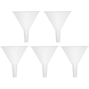 Baluue 10Pcs Plastic Funnels,5.11 Inch Wide Mouth Funnels Multi-Purpose Clear Funnels with Tube Small Mini Funnels for Science Lab Bottles Filling or Liquid Spicesm Oils Perfume Small Funnels