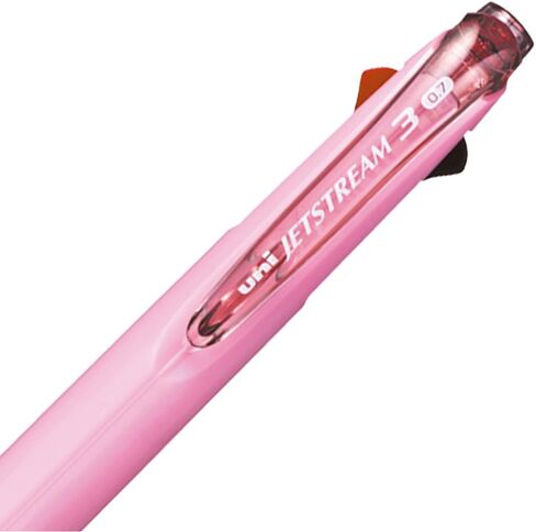 Uni Ballpoint Pen Jetstream 3 Color Black, Red, Blue Ink 0.7mm, Baby Pink (SXE340007.68) in Saudi Arabia