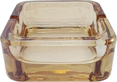 Crystal Glass Ashtray, Qiveno Square Ashtray for Cigarette Cigar, Cute Cool Ashtray Outdoor Indoor Crystal Ashtray for Birthday Gift Christmas Gift(Transparent) in Saudi Arabia