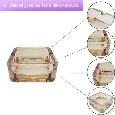 Crystal Glass Ashtray, Qiveno Square Ashtray for Cigarette Cigar, Cute Cool Ashtray Outdoor Indoor Crystal Ashtray for Birthday Gift Christmas Gift(Transparent) in Saudi Arabia