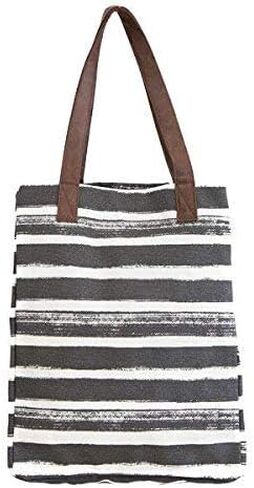 Carryall Tote Bag, Stripes Charcoal in Kuwait