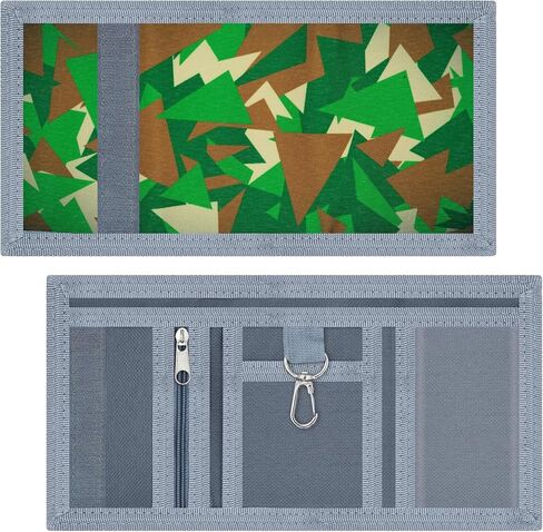 Leehoom Canvas Trifold Wallets with Zipper Pocket，Kids Wallets for Boys Girls with Magic Sticker - Shark in Kuwait