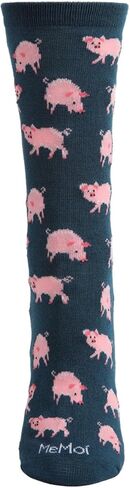 MeMoi Pretty Pigs Bamboo Blend Crew Socks in Saudi Arabia