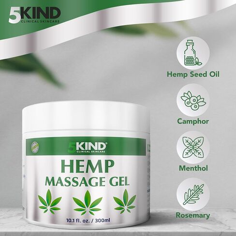 كريم القنب 5Kind بقوة قصوى 3.4 أونصة سائلة - كريم تخفيف مهدئ غني بزيت القنب - كريم تدليك القنب لأسفل الظهر والمفاصل والرقبة والركبتين والكتفين والعضلات - لوشن القنب للنساء والرجال in Saudi Arabia