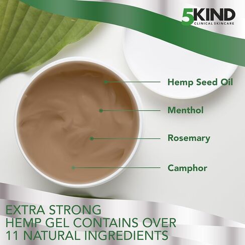 كريم القنب 5Kind بقوة قصوى 3.4 أونصة سائلة - كريم تخفيف مهدئ غني بزيت القنب - كريم تدليك القنب لأسفل الظهر والمفاصل والرقبة والركبتين والكتفين والعضلات - لوشن القنب للنساء والرجال in Saudi Arabia
