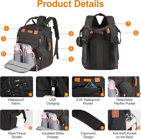 Shengmeister Diaper Bag, Baby Essentials, Multi-functional Large-capacity Diaper Bag Backpack, Best Gift for Newborns with Diaper Changing Station, Travel Essentials Diaper Bag Backpack (Pink) in Saudi Arabia