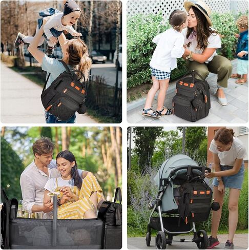 Shengmeister Diaper Bag, Baby Essentials, Multi-functional Large-capacity Diaper Bag Backpack, Best Gift for Newborns with Diaper Changing Station, Travel Essentials Diaper Bag Backpack (Pink) in Saudi Arabia