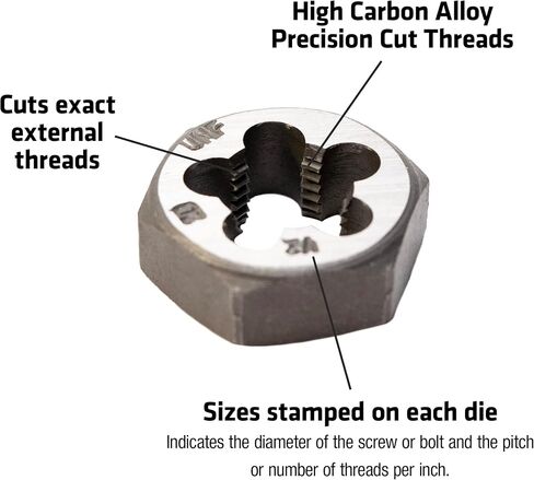 Century Drill & Tool 96209 Carbon Steel Die, 1/2-13NC in Saudi Arabia