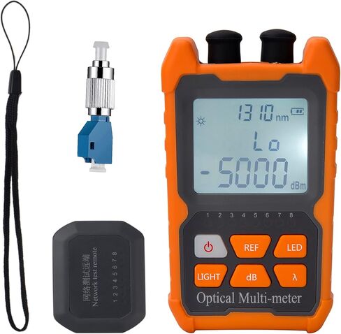 Fiber Optic Tester Portable Fiber Light Power Meter FC/SC/ST Universal Interface -70~+6dBm Built-in 2mW Visual Fault Locator (OPM&VFL) with 1pc FC to LC Adapter in Saudi Arabia