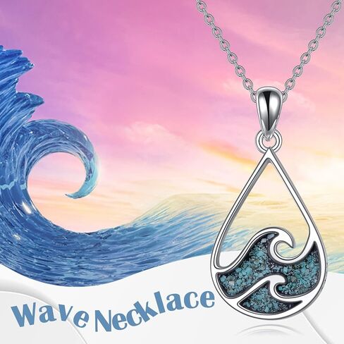 YFN Turtle Necklace Sterling Silver Sea Turtle Pendant Ocean Wave Beach Theme Jewelry Tortoise Gifts for Women Girls in Saudi Arabia