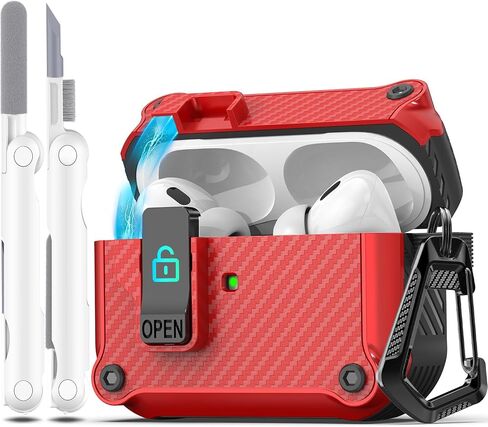 R-FUN for AirPods 4 Case with Lock Magnetic Lid MagSafe, Black in Kuwait