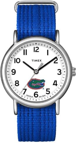 Timex Unisex Weekender 38mm Watch - Illinois Illini with Slip-Thru Single Layer Strap, Blue in Saudi Arabia