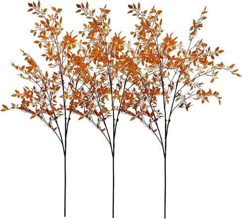 Avoik Artificial Plants 3PCS Faux Greenery Stems, 43.3 Inch Tall Sprigs Leaves Branches Artificial Ficus Twig Green Faux Plastic Plant Stems for Vase Outdoor Indoor Summer Garden Home Decor in Saudi Arabia