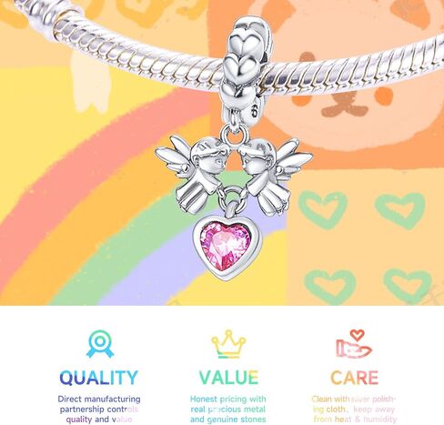 NUJIFFY 925 خرز من الفضة الاسترليني للأساور والقلائد، قلادات ساحرة على شكل قلب وردي لطيف، هدايا مجوهرات الحب اللانهائي لعيد الميلاد والتخرج وشهر العسل للنساء والرجال والمراهقين in Saudi Arabia