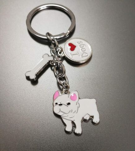 BECHANMIG Keychains, Lovely Dog Key-ring Portable Metal Keychain Keyring Key Decor Car Keyring Tag (Bichon Frise) in Saudi Arabia