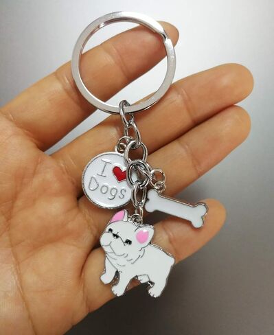 BECHANMIG Keychains, Lovely Dog Key-ring Portable Metal Keychain Keyring Key Decor Car Keyring Tag (Bichon Frise) in Saudi Arabia
