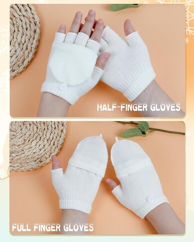 ONESING 3 أزواج من قفازات الأطفال بدون أصابع مع غطاء القفاز قفازات متماسكة قابلة للتحويل للأطفال قفازات بدون أصابع للأولاد والبنات in Kuwait