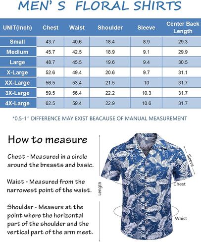 COOFANDY Men Floral Cotton Shirts Front Pocket Short Sleeve Casual Summer Shirts in Saudi Arabia