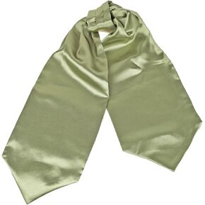 Dan Smith Ascots For Party White Feel Silk Plain Cravats 46 In Shark Wedding C.C.AQ.C.030 White