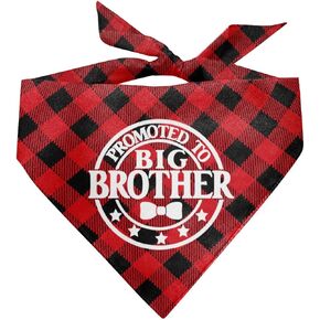 Promoted to Big Brother Dog Bandana, White Dog Bandana, Gender Reveal Pet Dog Scarf Accessories, Pet Dog Triangle Scarf, Funny Cute Dog Bandana, Dog Bandana for Small Medium Large Dogs (C24)
